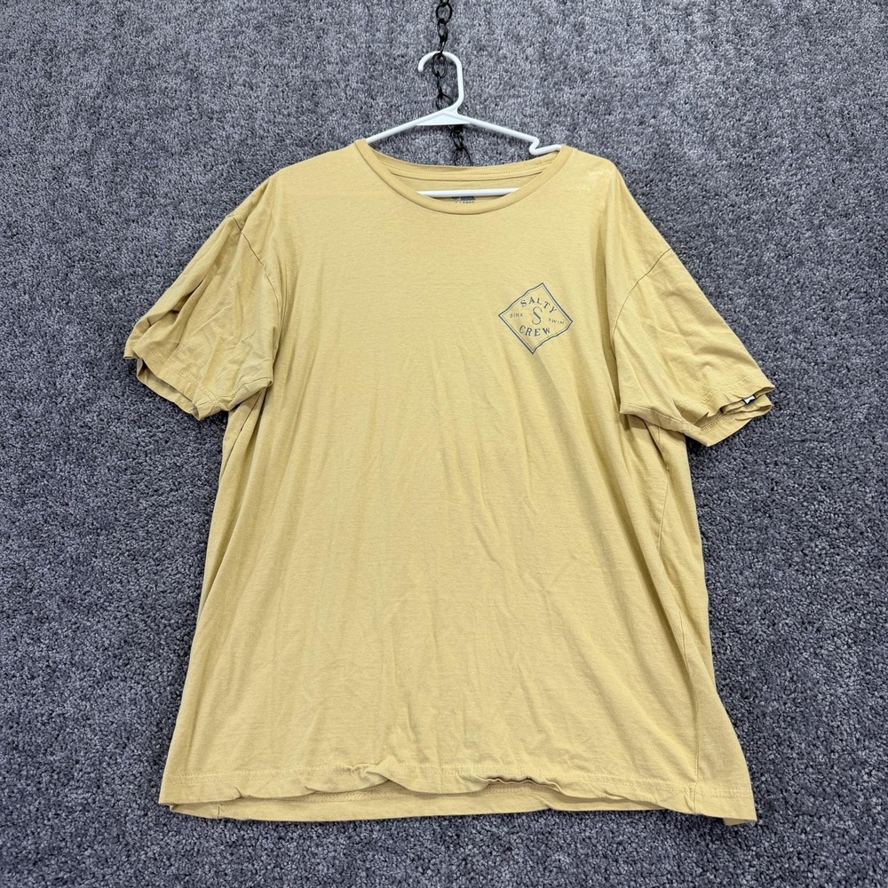 Salty Crew Shirt Mens XL Yellow Sink Swim Logo Graphic Tee Tagless Casual
